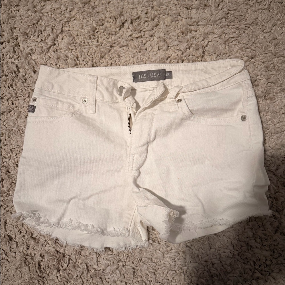 Just USA Women's Crisp White Jean Shorts